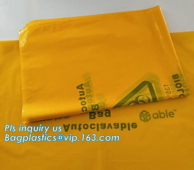 8-10 Gallon Medical Waste Trash Bags Compostable Biohazard Waste Bags Infectious Waste Basure Infecciosa Bags, bagplasti