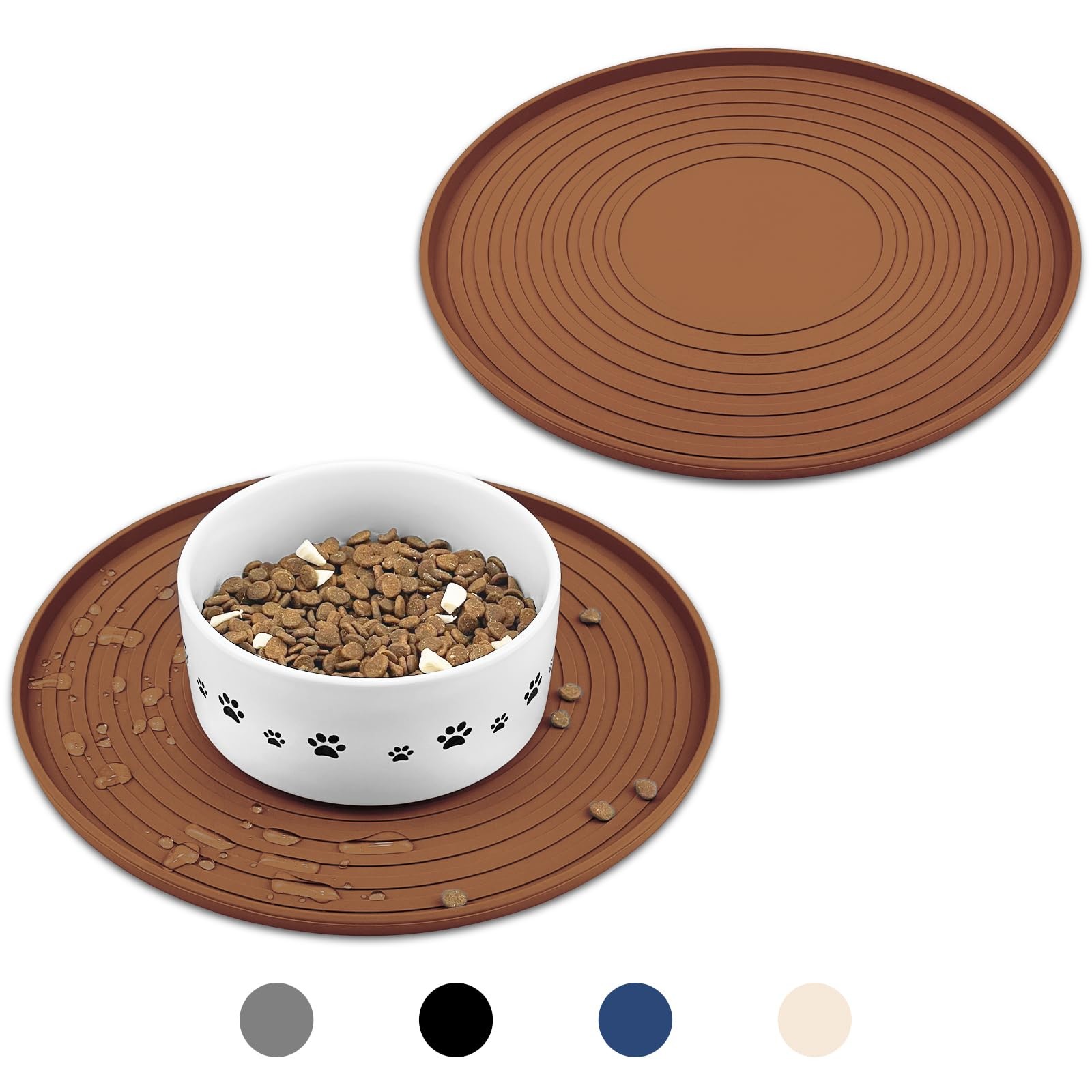 Silicone Pet Feeding Mat For Dogs And Cats Placemat Non-Slip Waterproof Dog Bowl Mats For Food Water Travel Essentials