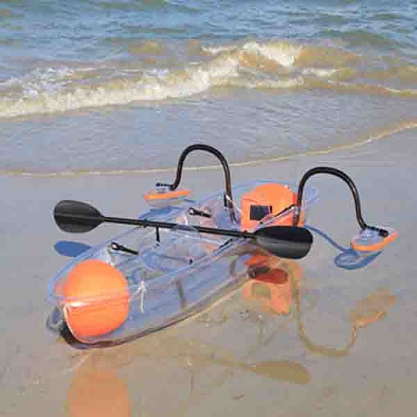 PC Sheet Water Sports Boat , Durable Double Fishing Kayak With Foot Pedals