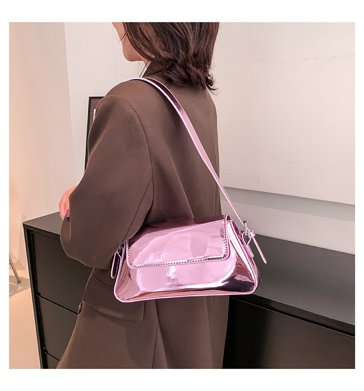 2024 Designer Women's Hand Bag Bright PU Leather Fashion Shoulder Bag with Single Handle