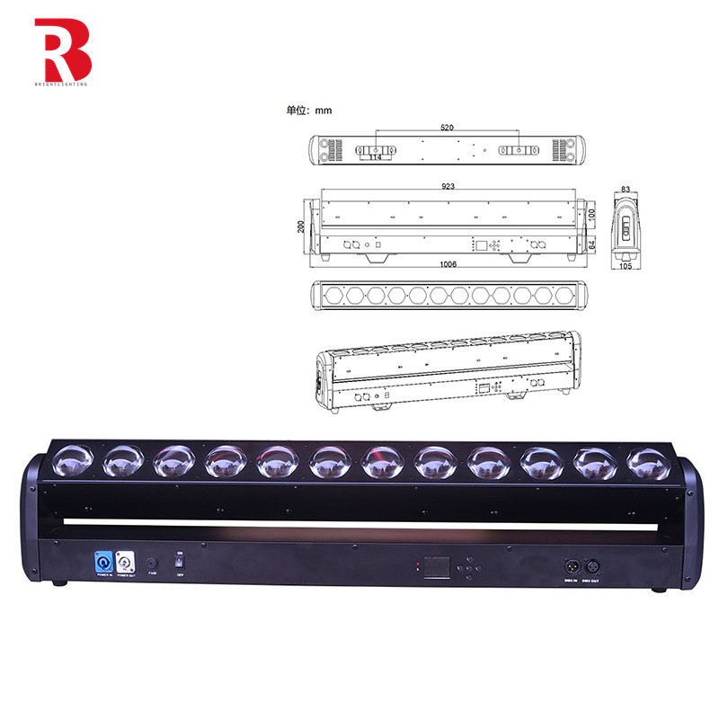 12pcs 30W RGBW 4in1 LED Beam 3 Degree Light Bar Stage Lighting For Theater Studio