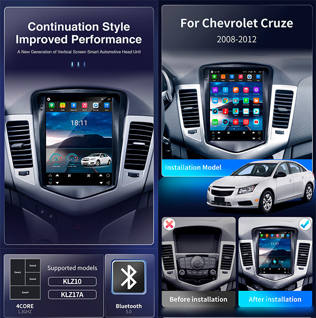 9.7inch Chevrolet Cruze Radio Featuring Android 11 Touch Screen