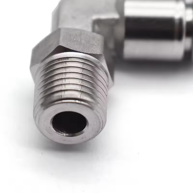 Stainless Steel Male Push-In Elbow 1/4'' BSPT Swivel Male X 10mm Pipe OD Elbow Fitting
