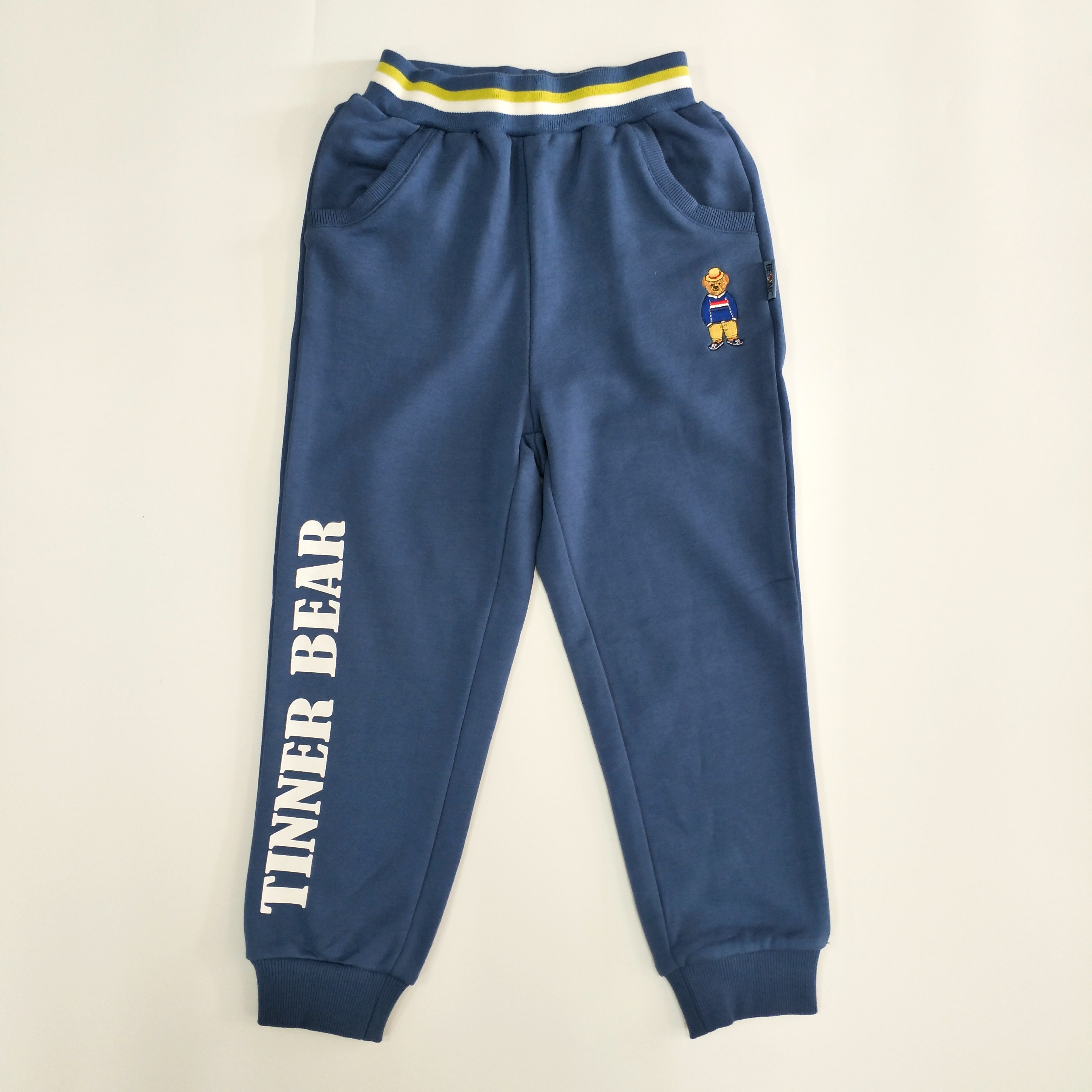 Breathable Warm Cotton Full Length Jogging Pants For Children Anti-Pilling