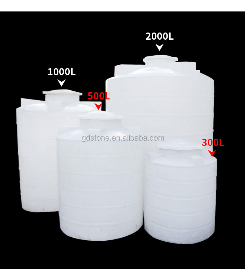 ISO 9001 Cylinder Outside Water Storage 1000 Ltr Water Tanks Top Dia 720mm