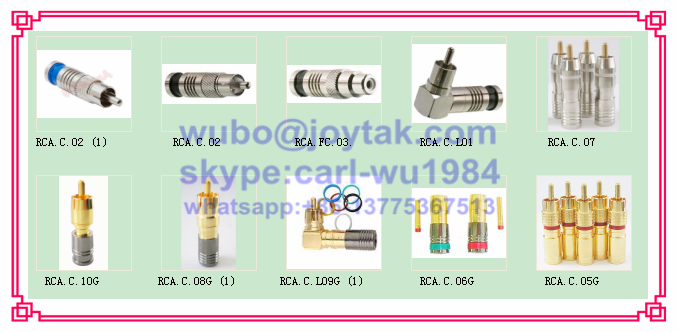 RCA Coaxial Connector Compression Type 75ohm for RG6 Coaxial Cable home theaters RCA connectors
