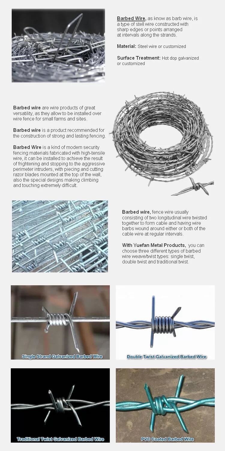 Single Twist 4 Points Stainless Barbed Wire 25kg / Coil 15mm Barb Length For ety