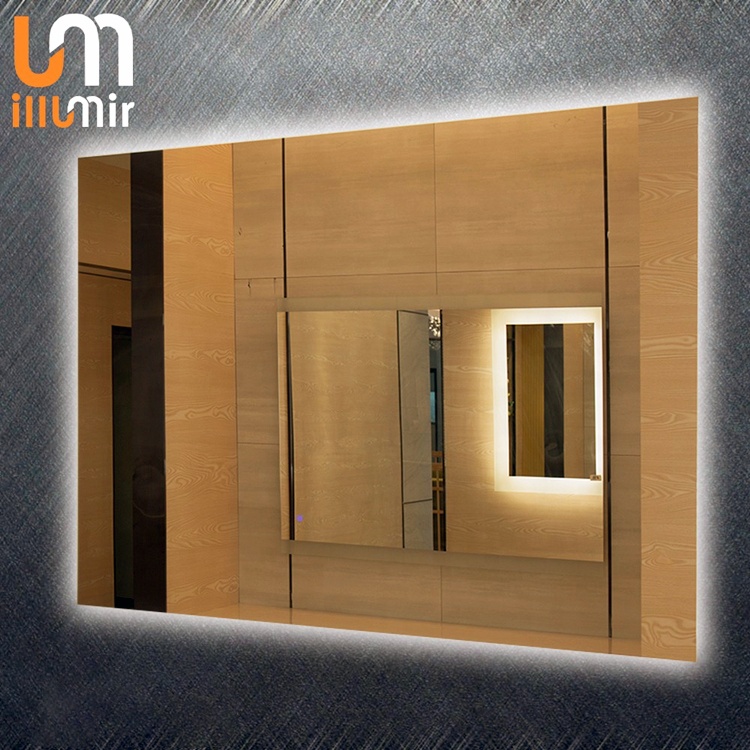 Backlit Wall Mounted Vanity Mirror Dimmable Lighting Moisture Resistance
