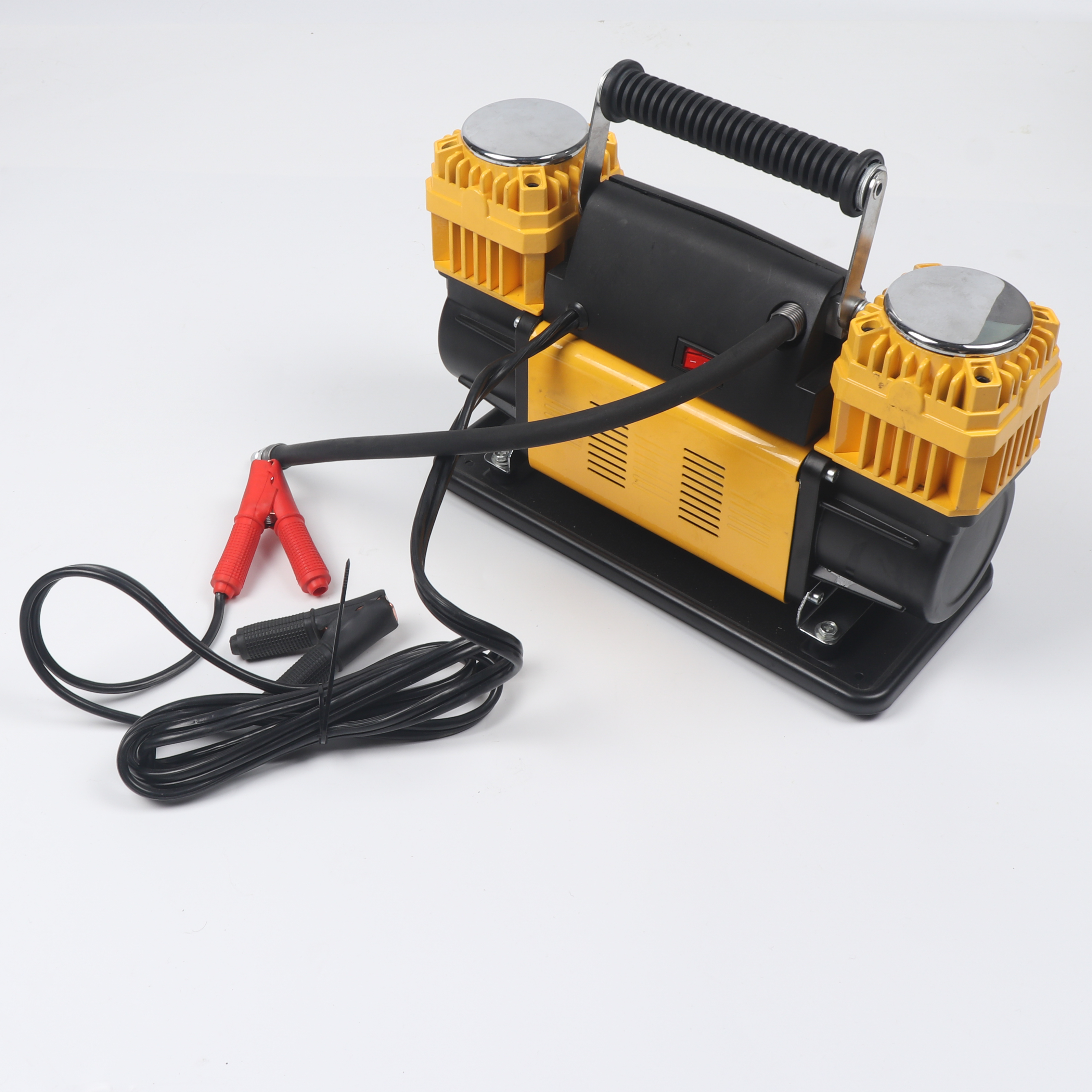 DC 12V Scooter Air Pump Tire Inflator with Heavy Duty Double Cylinder Design