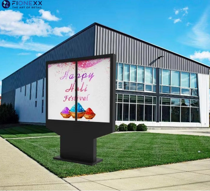 Floor Stand Digital Signage Drive-Thru WiFi LCD Fast Food Marketing Display Self-Service Menu 55 Inch Outdoor Drive Thru Digital Signage