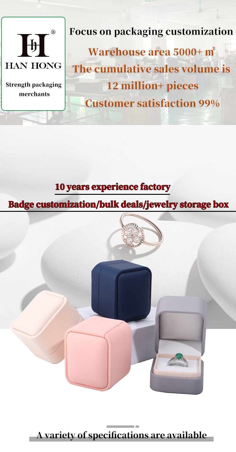 Custom Logo Jewelry Package PU Leather Box for Earrings Bracelets Necklaces and Rings