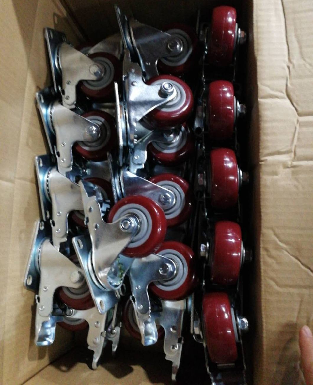 100kg 3 4 5inch Industry Heavy Duty Shopping Trolley Rigid Brake TPR Castor Wheel