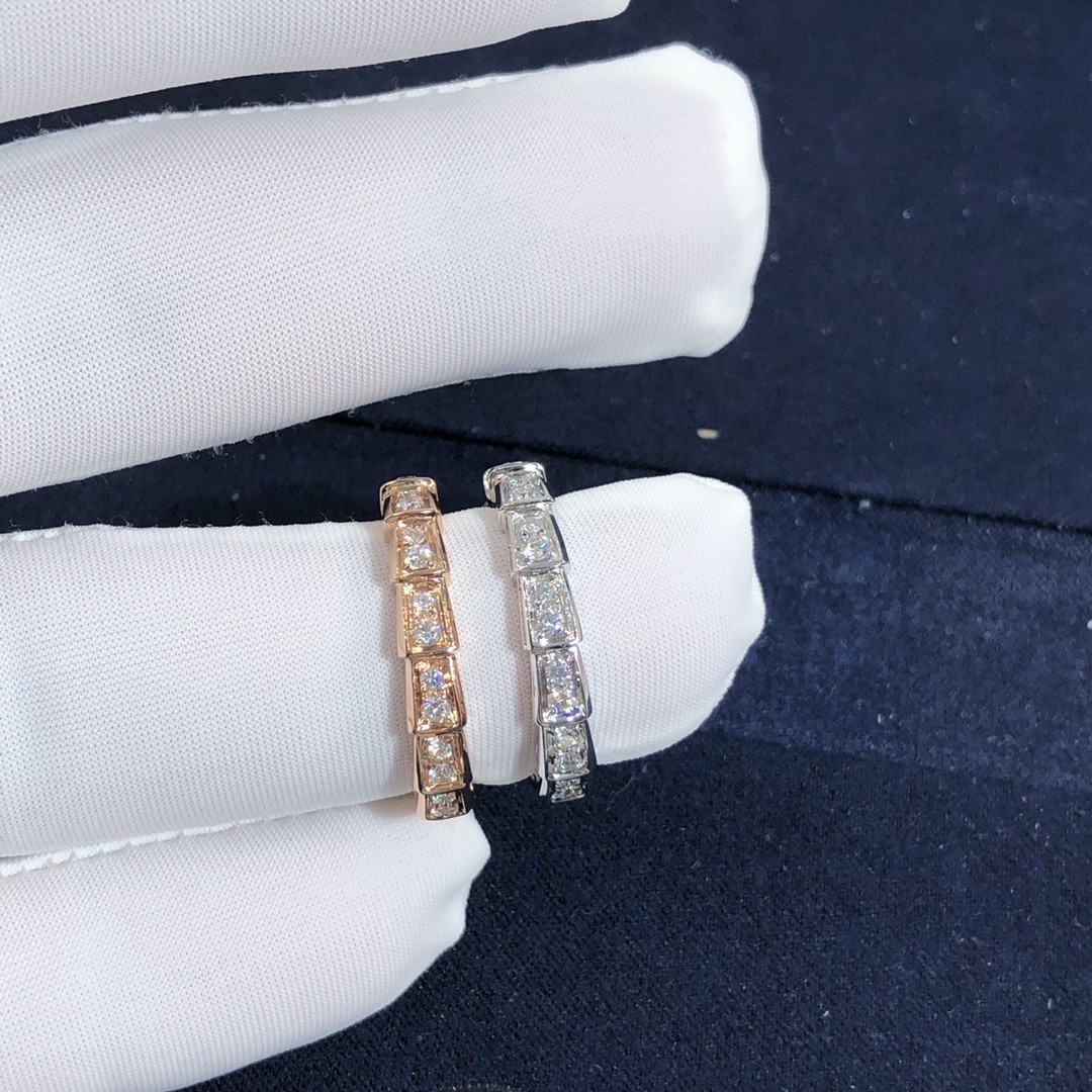 Elegant Customized 18K Gold Serpenti Viper Ring Diamond Ring Yellow Gold White Gold