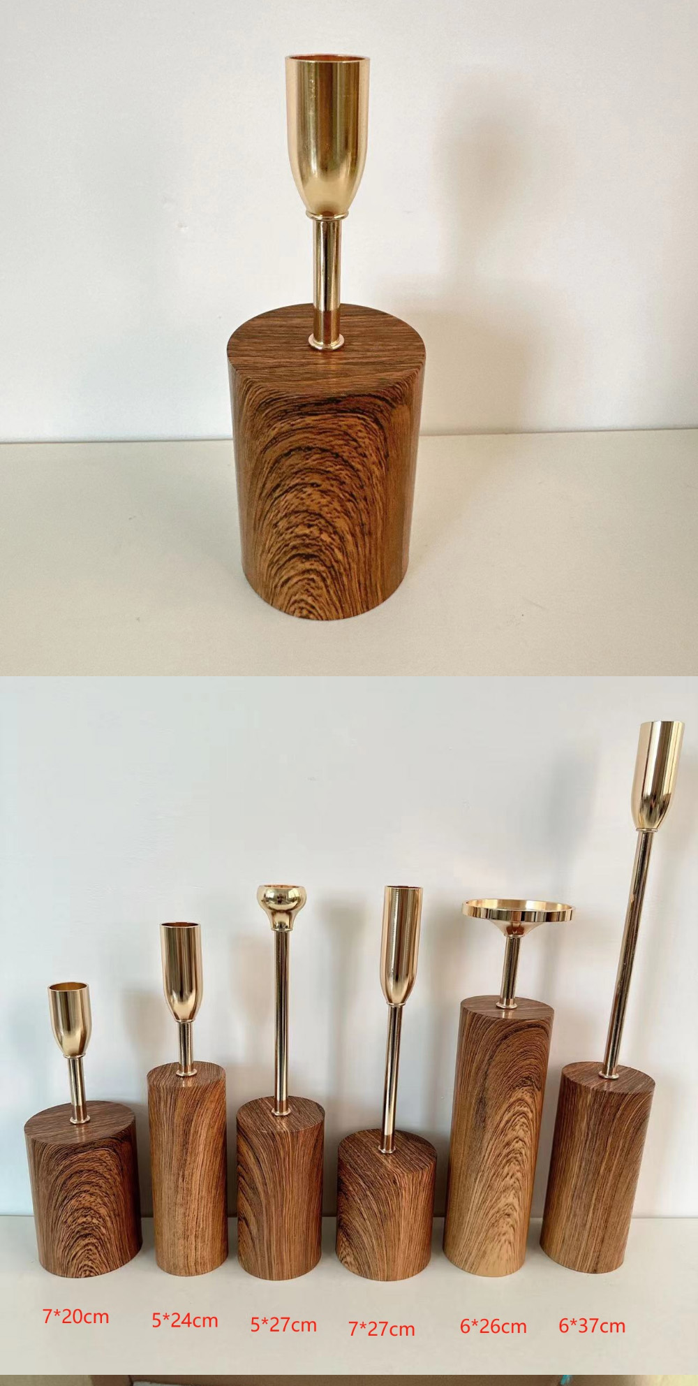 Home Decor Essential Set of 6 Creative Ceramic Candlestick Holders for Pillar Candles
