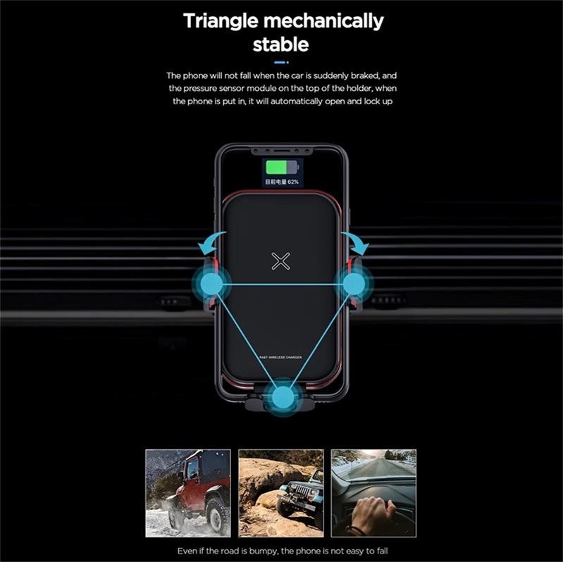 Wireless Charger Car Phone Bracket Fast Charging Wireless Charger Car Mount Mobile Phone Holder Stand