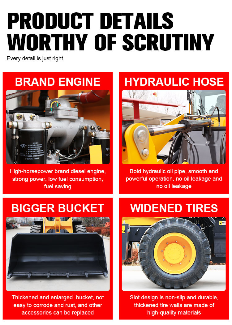 3000Kg Small Wheel Loader Construction Wheel Loader Multifunctional