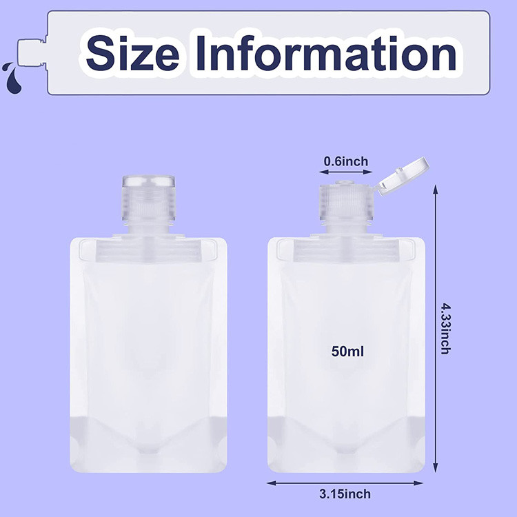30ml 50ml 100ml Travel Clear Makeup Pouch Plastic Toiletry Containers Refillable Empty