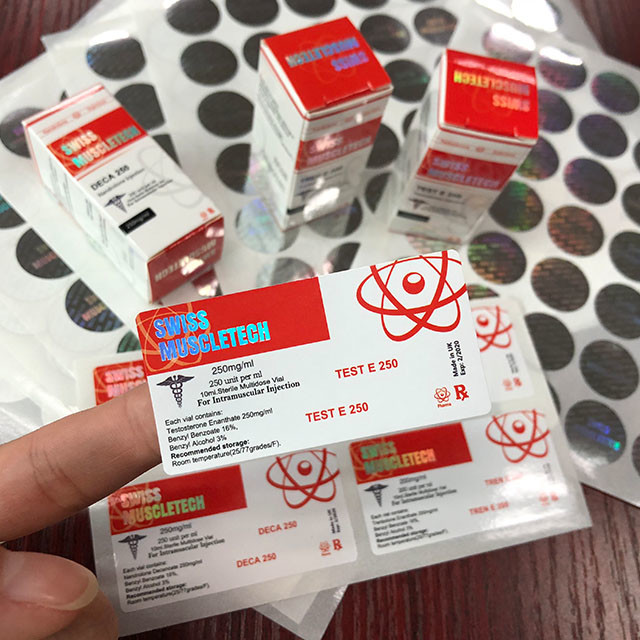 Anti Fake Holographic Vinyl 10ml Vial Labels CMYK Color for Medication