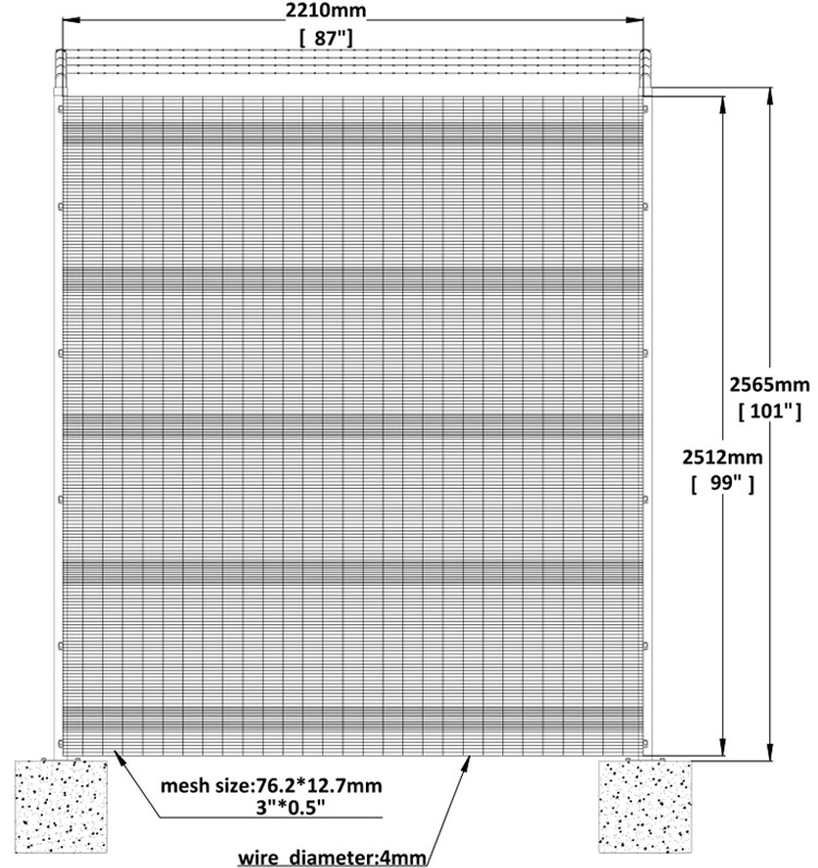 Low Carbon Steel Wire Mesh 80x80mm Post 358 Security Fencing