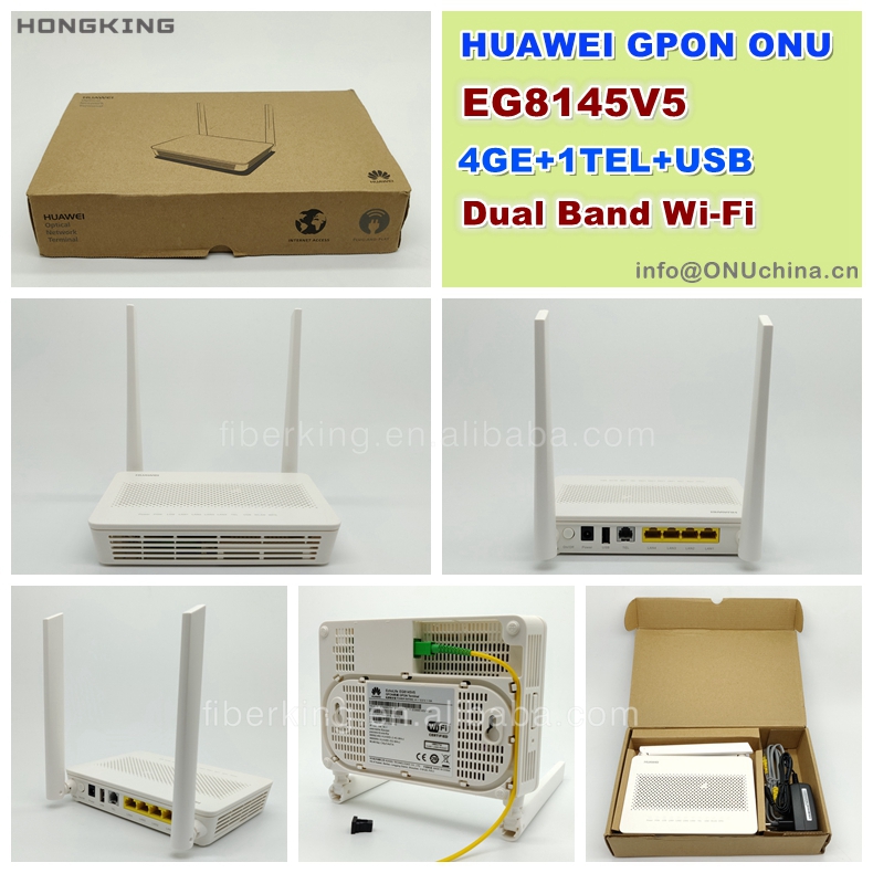huawei dual wifi gpon xpon gepon EG8145V5 Dual Band WiFi ONU ONT FTTH 1GE 3FE USB VOIP network terminal