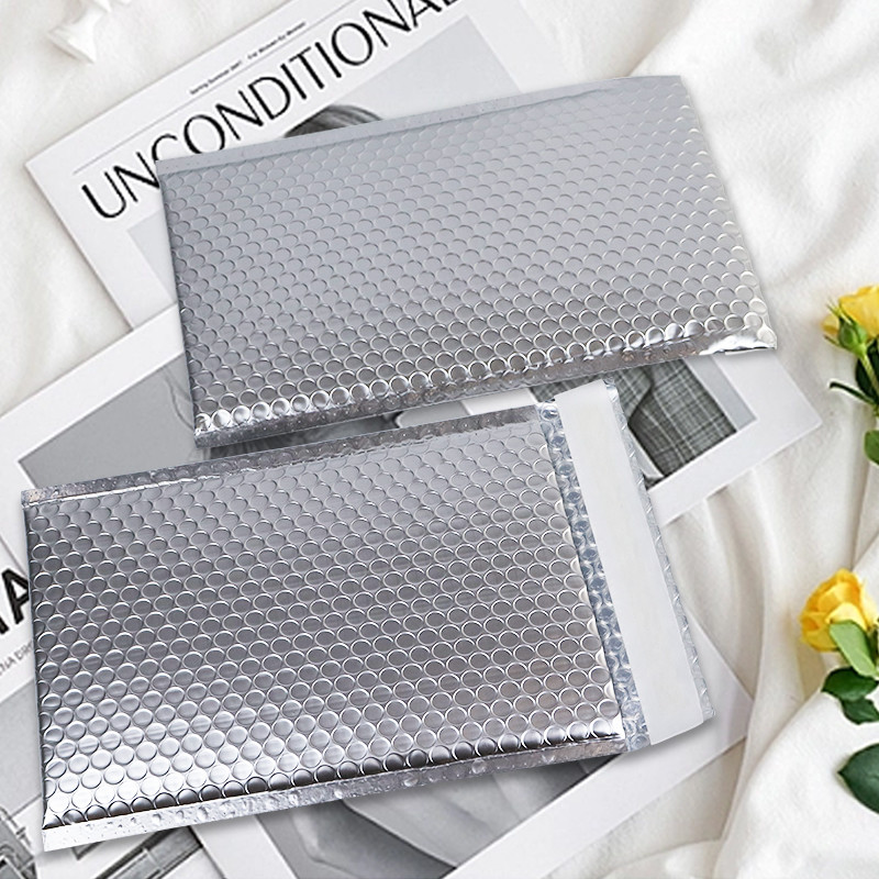 Silver Poly Mailers Silver Bubble Bag Self Sealing Closure Moisture Resistance