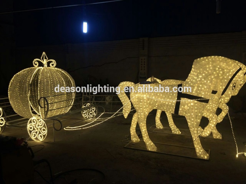 Led christmas horse carriage cinderella carriage