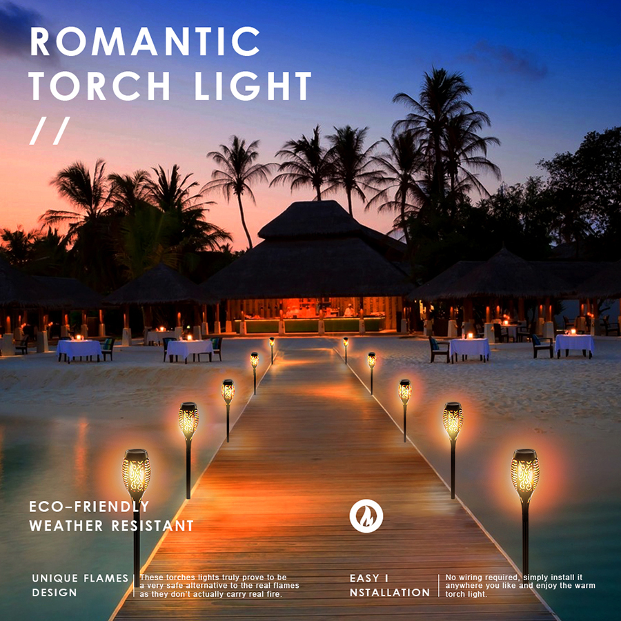 12LED 33LED Flickering Waterproof Garden Decor Landscape Lawn Lamp Path Lighting Torch Outdoor Light Solar Flame Torch Light