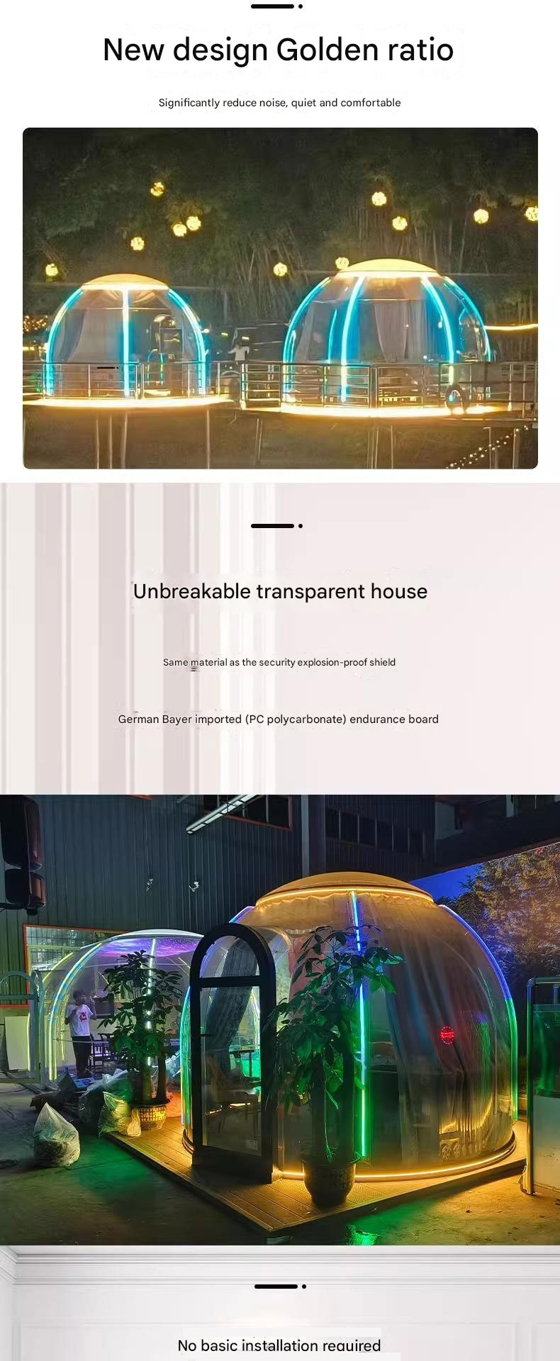 PC Star Room Restaurant Bubble Room Glass Sunroom Scenic Outdoor Homestay Villa Hotel Transparent Tent