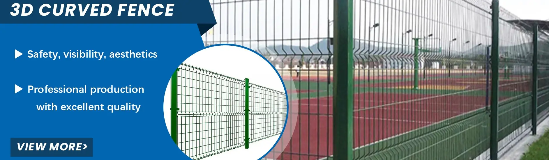 V Fold Welded Wire Mesh Commercial Fence Panel for 5.0mm Heat Treated Iron Wire Fence