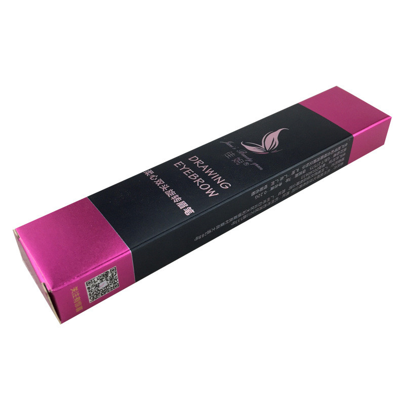 Single copper paper Gilding process eyebrow pencil brush Colorful box package
