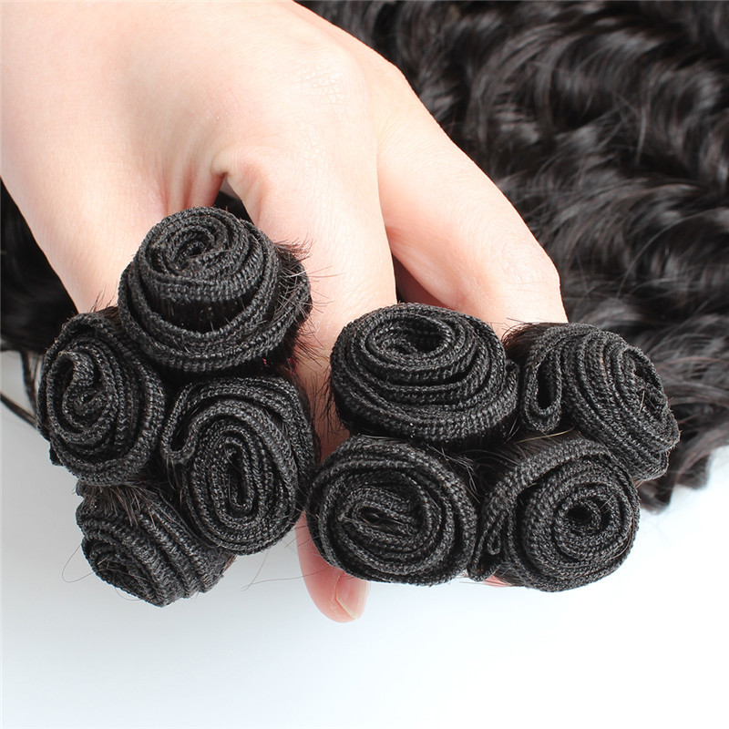 100% Unproducessed Natural Color Doble Wefted Virgin Indian Hair Deep Wave