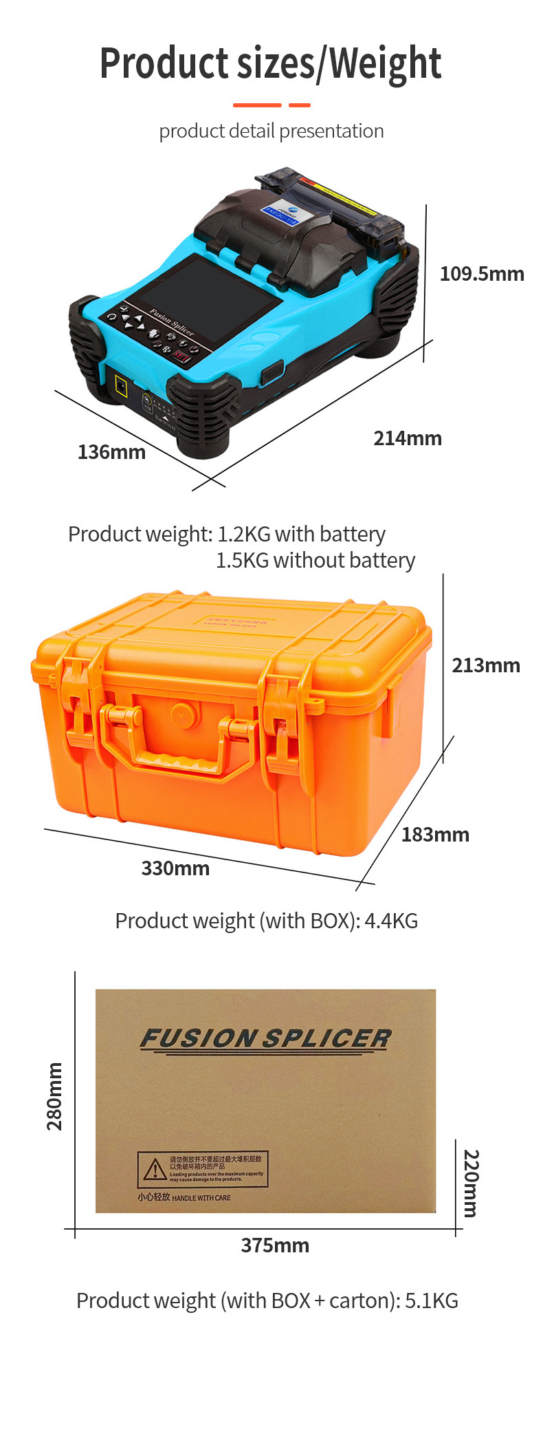 Mini Optical Fiber Cable Fusion Splicer , FONGKO Fiber Optic Splicing Machine