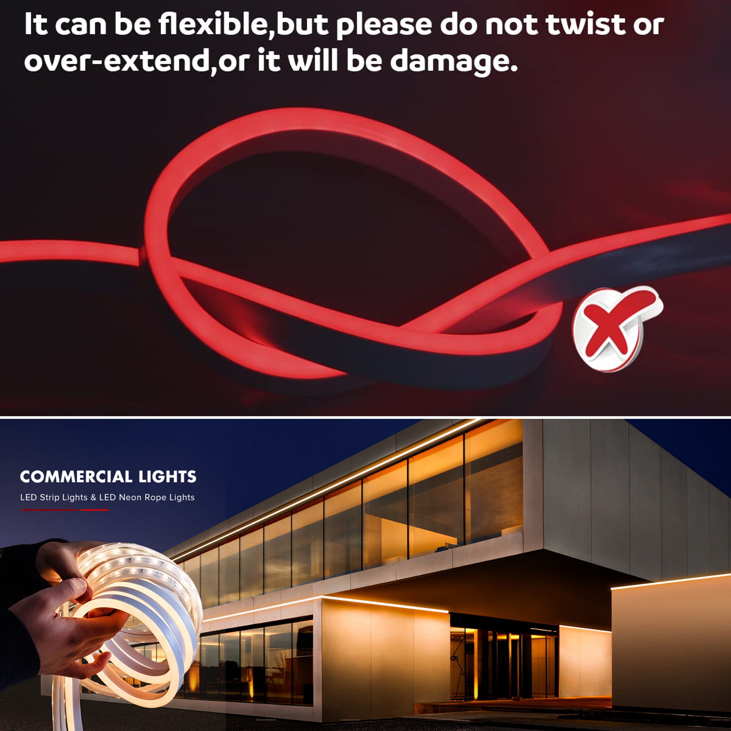 120leds Dimmable LED Strip 6000K Dimmable Led Rope Lights With Remote