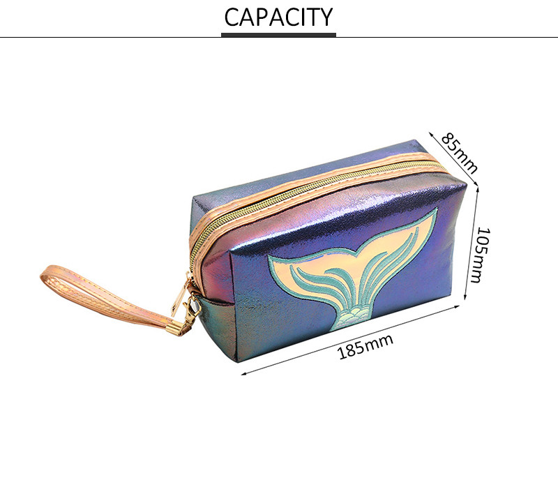 Holographic Women PU Cosmetic Bag For Business Trip