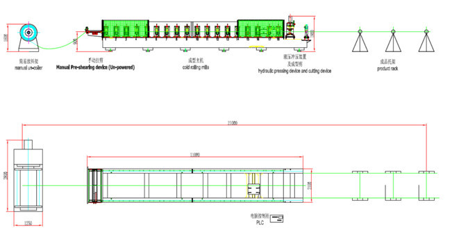 High Speed Roof Tile Roll Forming Machine Hydraulic Tile Pressing For Roof Panel