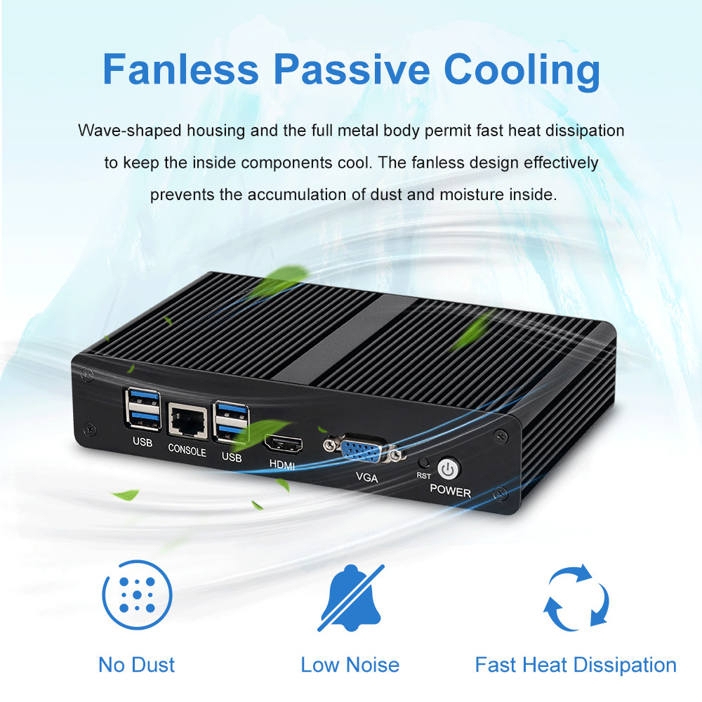 Intel Pentium 4405U 6 Gigabit Network Software Router Mini PC Firewall PFsense