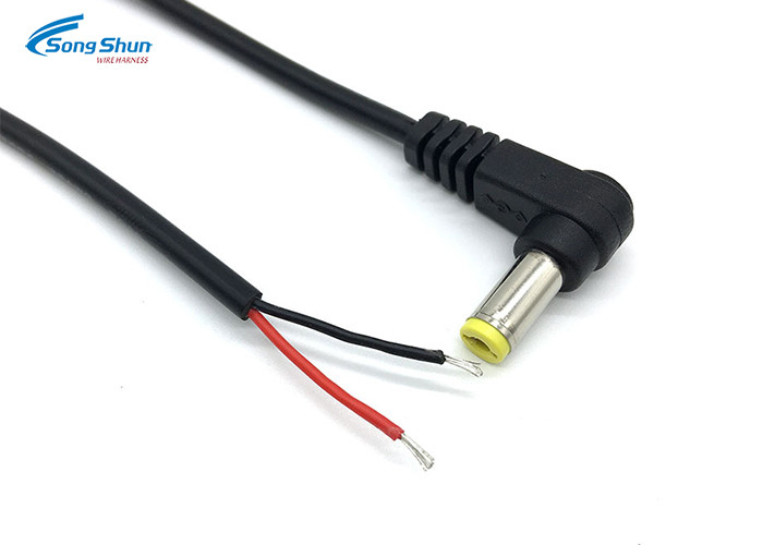 Custom Length Right Angle DC Extension Cable , Jack 5.5 X 2.5mm CONN 2.5 Mm DC Power Cable