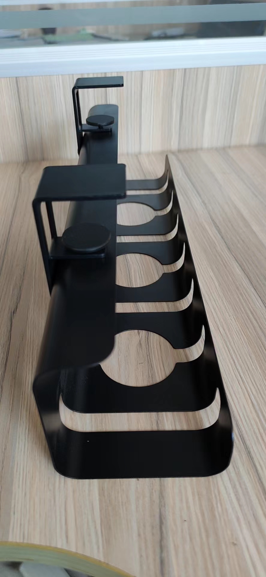 Removable C Clamp Mount Under Desk Cord Raceway for 16-inch Computer Cable Management