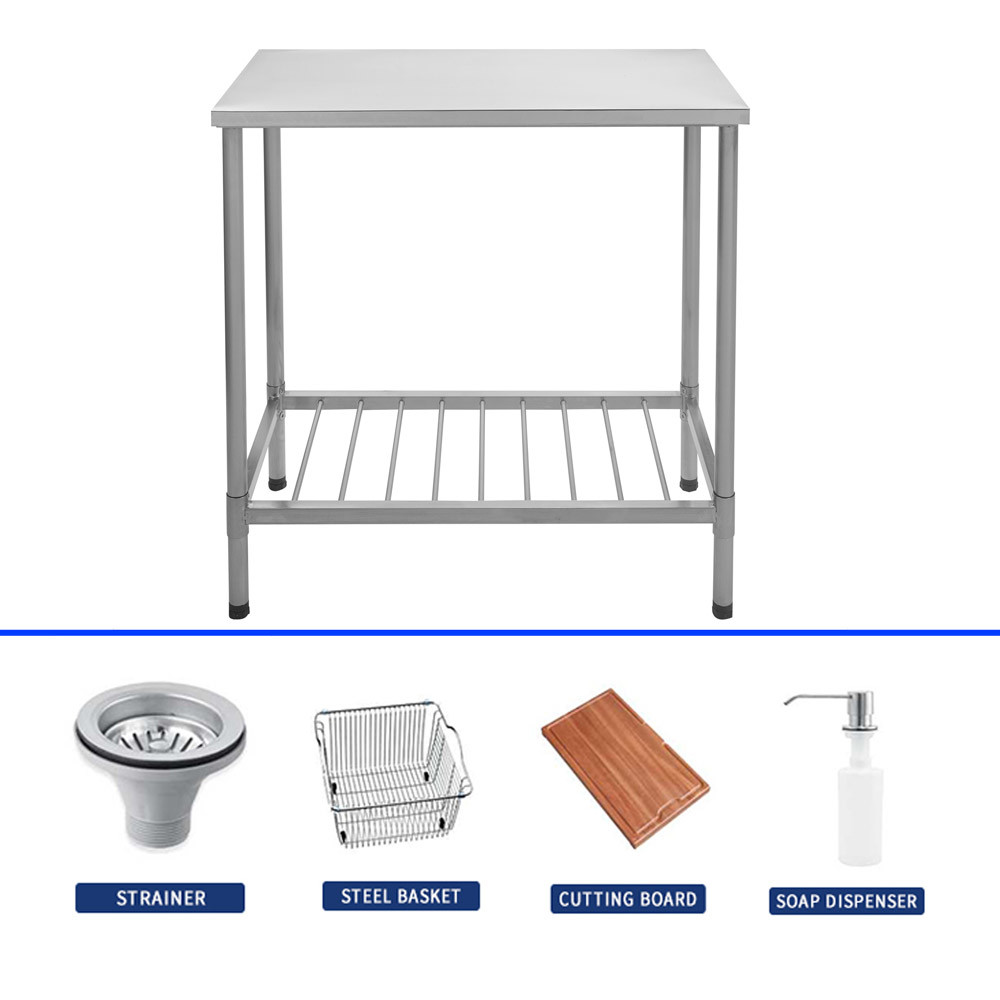 Cabinet Desk Top Mount Rectangular Stainless Steel Washing Up Bowl