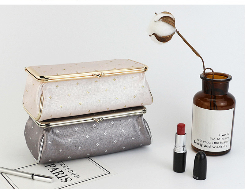 Fashion Custom Digital Print Canvas Black Printed Makeup Cosmetic Case Bag