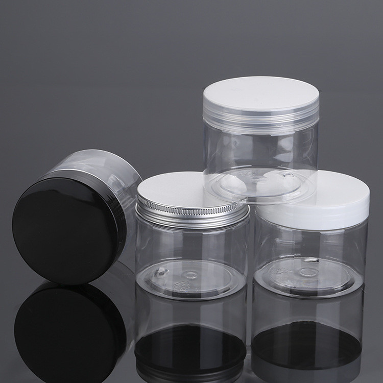 250g Plastic Cosmetic Jars With Lids Frosted Containers Aluminium Screw Cap