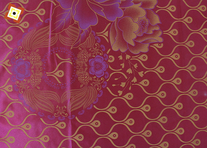 Polyester Red Printed Warp Knitted Fabric 110gsm For Mattress Sofa
