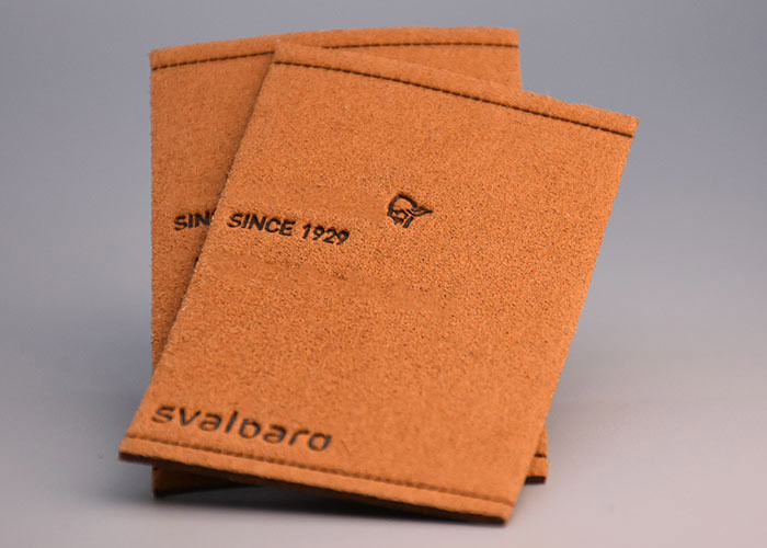 Embossed Recessed Logo Jean Leather Patches Custom For Garments