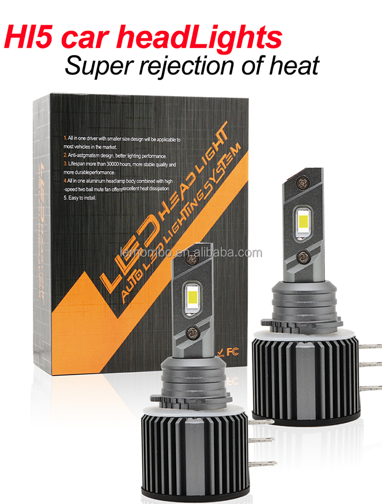 IP 68 Mini H15 Led Headlight Bulb 360 Auto Lighting System Xenon Light 8000lm 6000K