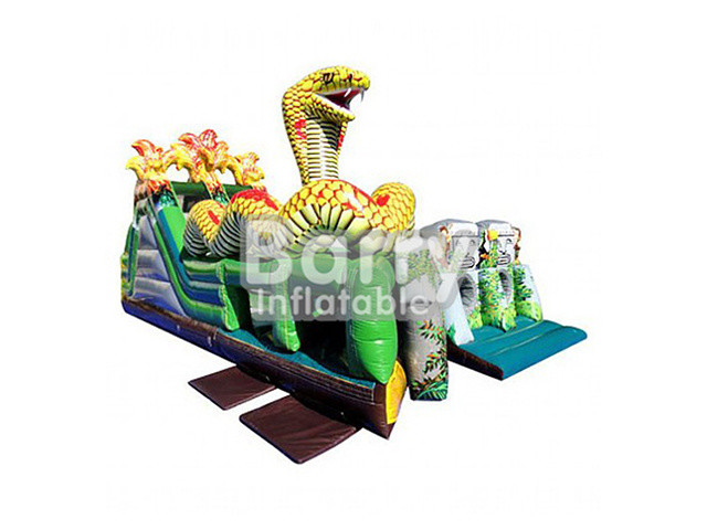 Big Snake shaped Inflatable Obstacle Course Commercial Grade For Big Event