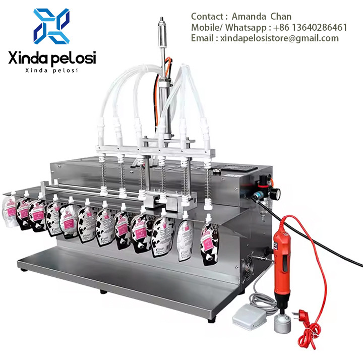Automatic Magnetic Stand Up Spout Pump Water Oil Yogurt Pouch Filling Packing Machine