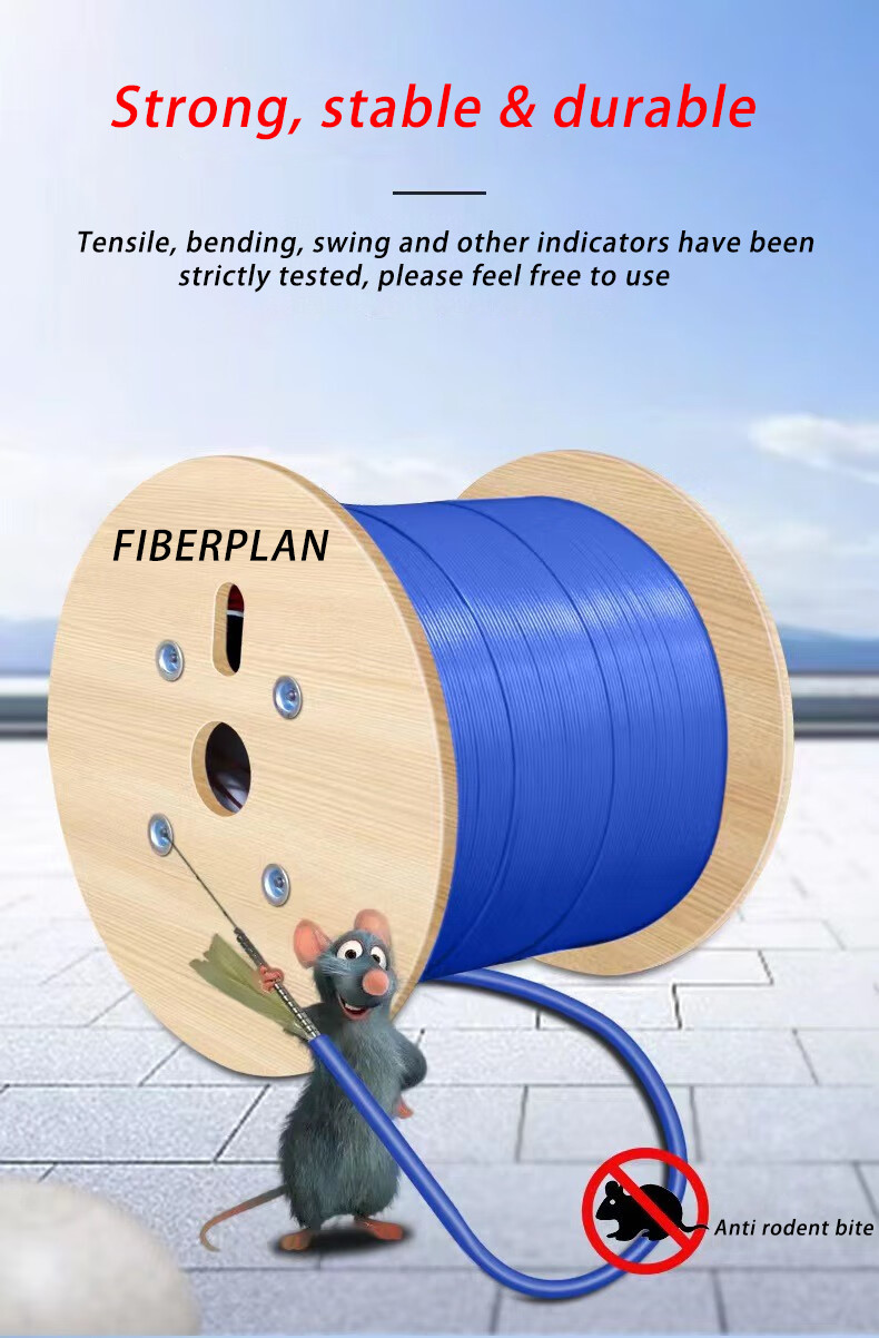 Simplex Indoor Armored Fiber Optic Cable With LSZH High Strength Tensile