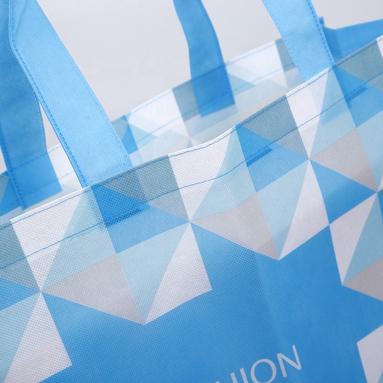 Promotional Nonwoven Coated Laminated Foldable Recyclable Printed Tote Carry Handle Shopping Bag