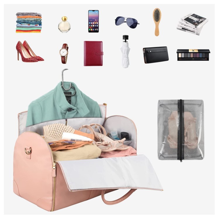 Foldable Women's Travel Carry On Clothing Bag Large PU Leather Duffel Bag OEM ODM