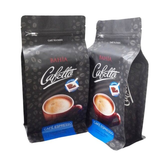 300 Microns 125g Personalized Biodegradable Coffee Bags With Valve And Zipper